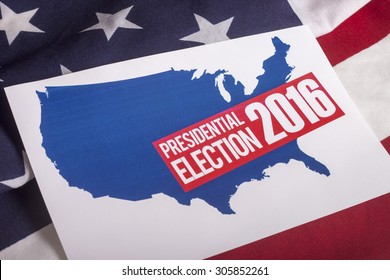 Presidential Election Vote And American Flag