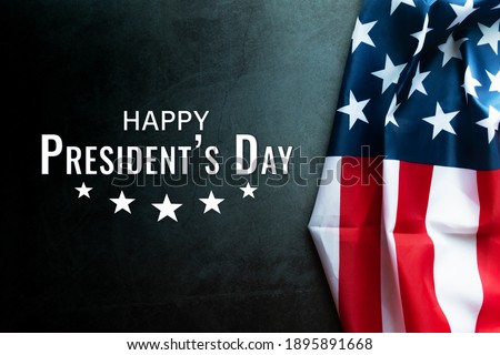 Presidents' Day Typography abstract Background with American Flag