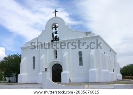 The Presidio Chapel of San Elizario near El Paso, Texas, part of the Historic Mission Trail in Texas