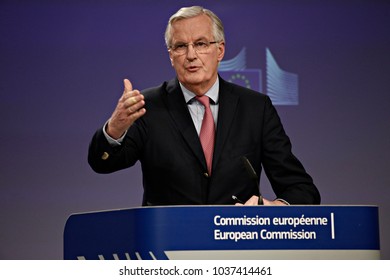 Press Conference By European Chief Negotiator For The United Kingdom Exiting The European Union Michel Barnier In Brussels, Belgium On Feb. 9, 2018.
