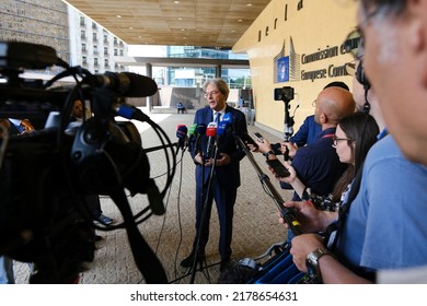 Press Conference By Paolo GENTILONI, European Commissioner For Economy On The Summer 2022 Economic Forecast In Brussels, Belgium On July  14, 2022.