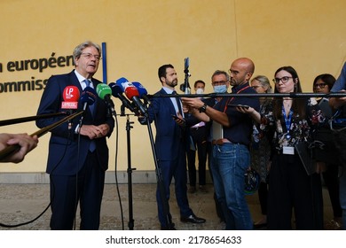 Press Conference By Paolo GENTILONI, European Commissioner For Economy On The Summer 2022 Economic Forecast In Brussels, Belgium On July  14, 2022.