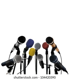 Press Conference With Standing Microphones