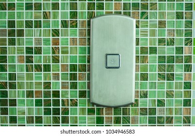 Press the elevator Down and keypad elevator With Green Tile wall