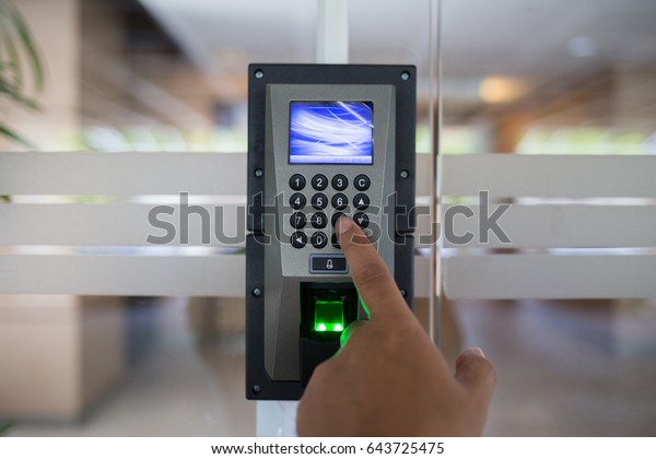 Press Keypad Number Unlock Electronic Door Stock Photo Edit