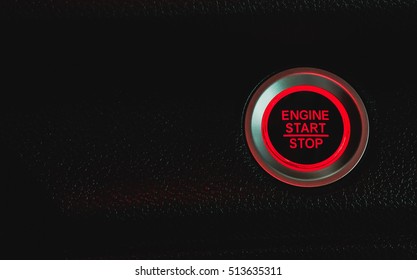 Press the START button and the engine inside the car. - Shutterstock ID 513635311