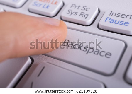 Pressing backspace key.