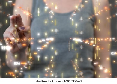 pressing document icon over computer binary code 