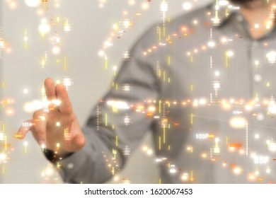 pressing document icon over computer binary code 