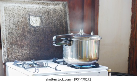 Pressure Cooker On A Gas Stove
