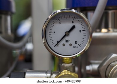 Pressure gage oil pressure gage ; selective focus - Shutterstock ID 749428999