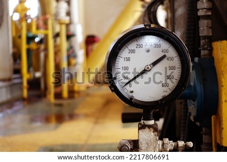 Pressure gauge  in industrial plant, Oil and gas pressure gauge in factory for industry concept.