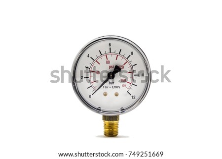 Pressure gauge isolated on white