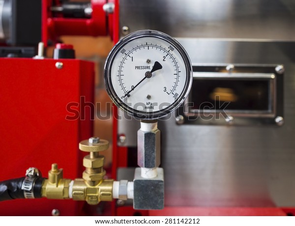 Pressure\
gauge Meter installed, Measuring Tool\
equipment
