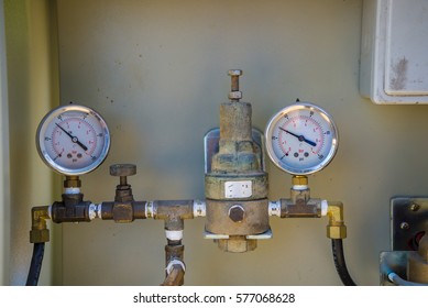 Pressure Guage In Water Processing Plant.