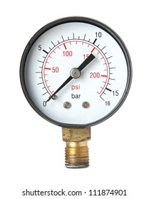 Pressure measuring instrument isolated on a white background.