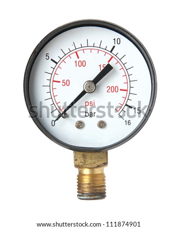 Pressure measuring instrument isolated on a white background.