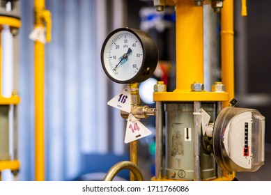 Pressure Meters On Natural Gas Pipeline