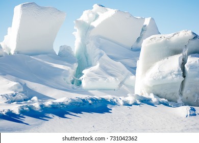 Pressure Ridges On The Ross Island Ice Shelf During The Day