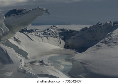 Pressure Ridges On The Ross Island Ice Shelf During The Day