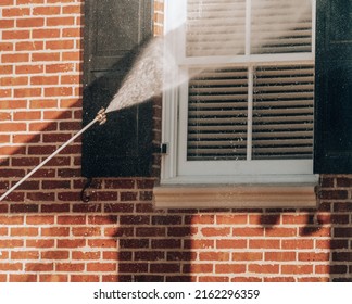 Pressure Washing Window Close Up