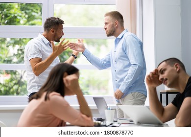 Pressure At Workplace In Office. Bully Boss Conflict