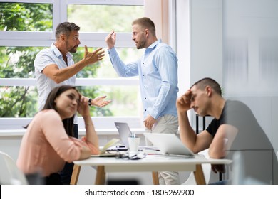 Pressure At Workplace In Office. Bully Boss Conflict
