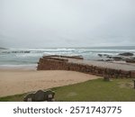 Preston beach, Park Rynie, fishing pier, Seaside holiday at KwaZulu Natal South Coast, South Africa in April (Autumn) 2024