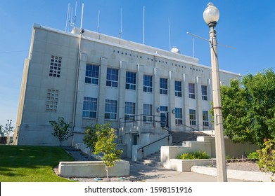 Preston, Idaho - July 24, 2014: The Front of the Franklin County Courthouse