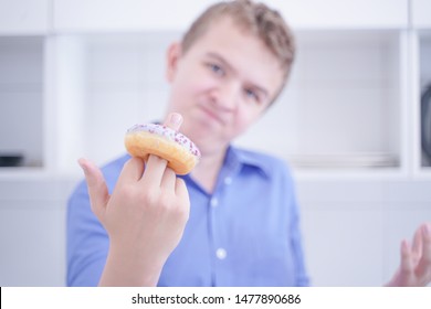 Preteen Handsome Boy Refuse To Eat Unhealthy Food