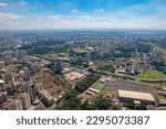 Ribeirão Preto, Sao Paulo, Brazil - Circa April 2023: Ribeirao Preto, Ribeirania, avenue maurílio biagi, aerial view