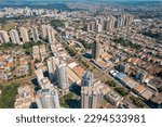 Ribeirão Preto, Sao Paulo,Brazil - Circa April 2023: Ribeirao Preto, botanical garden, avenue carlos eduardo de gasperi consoni, aerial view