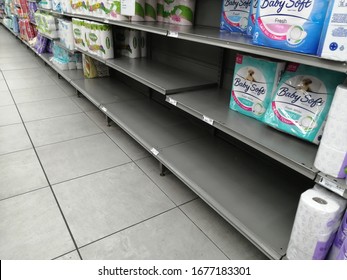 Pretoria, Gauteng, South Africa March 18 2020 Corona Covert 19 Grocery Shopping With Food Shortage And Restrictions Toilet Paper 