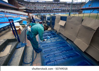 PRETORIA - MARCH 26:  Preparation Of The Loftus Versfeld Stadium For The 2010 Soccer World Cup  26 March 2010 In Pretoria, Southafrica