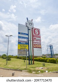 Pretoria, Soshanguve, Gauteng South Africa - December 22, 2021: A Store Directory Panel Stands Tall At An Entrance Of A Shopping Plaza In Soshanguve South Africa