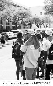 Pretoria, South Africa - October 9, 2015: African Students Taking A Tour Of A University Campus