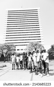 Pretoria, South Africa - October 9, 2015: African Students Taking A Tour Of A University Campus