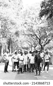 Pretoria, South Africa - October 9, 2015: African Students Taking A Tour Of A University Campus