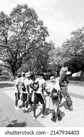 Pretoria, South Africa - October 9, 2015: African Students Taking A Tour Of A University Campus