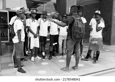 Pretoria, South Africa - October 9, 2015: African Students Taking A Tour Of A University Campus