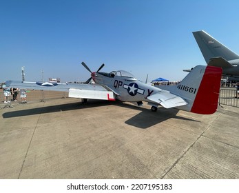 Pretoria, South Africa - September 25, 2022: North American P-51 Mustang At The African Aerospace  Defence Show (AAD)