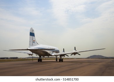 PRETORIA, SOUTH AFRICA-SEPTEMBER 17 2016: ADC-4 Skymaster In A Vintage Setting At The African Air Defense Show At AFB Waterkloof