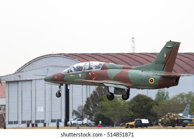 PRETORIA, SOUTH AFRICA-SEPTEMBER 17 2016: A Chinese K-8 Jet Trainer From Zimbabwe Gets Airborne At  The African Air Defense Show At AFB Waterkloof