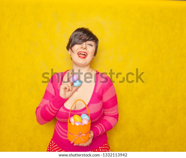 Pretty Adult Chubby Woman Short Hair Stock Photo Edit Now 1332113942