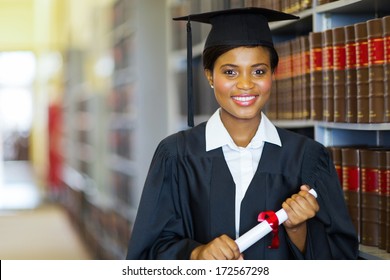 pretty african university law school graduate on graduation day