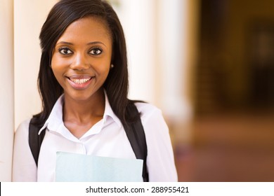 Pretty Black College Girl Looking At The Camera