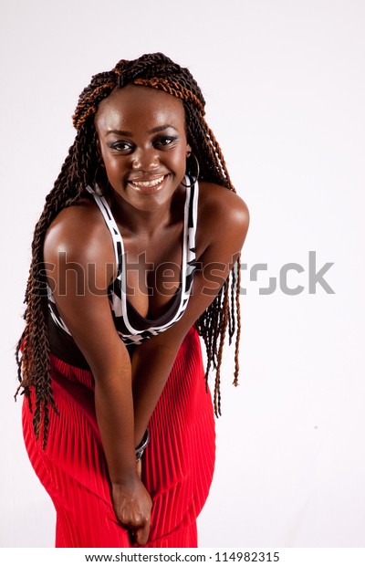 Pretty Black Woman Long Dread Locks Stock Photo Edit Now