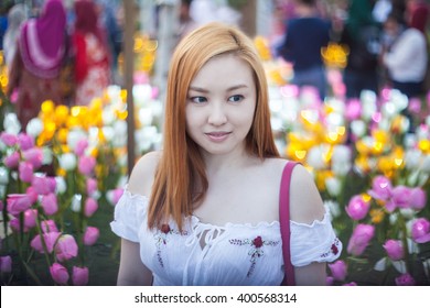 Blonde Asian Teen Model