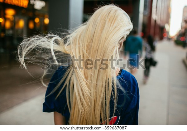Pretty Blonde Haired Girl Walking Stock Photo Edit Now 359687087