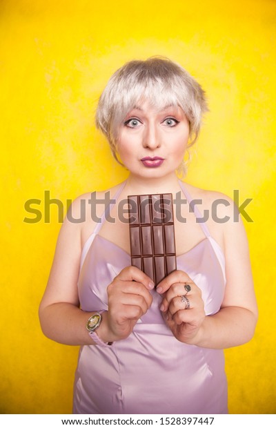 Pretty Blonde Short Hair Woman Overweight Stock Photo Edit Now